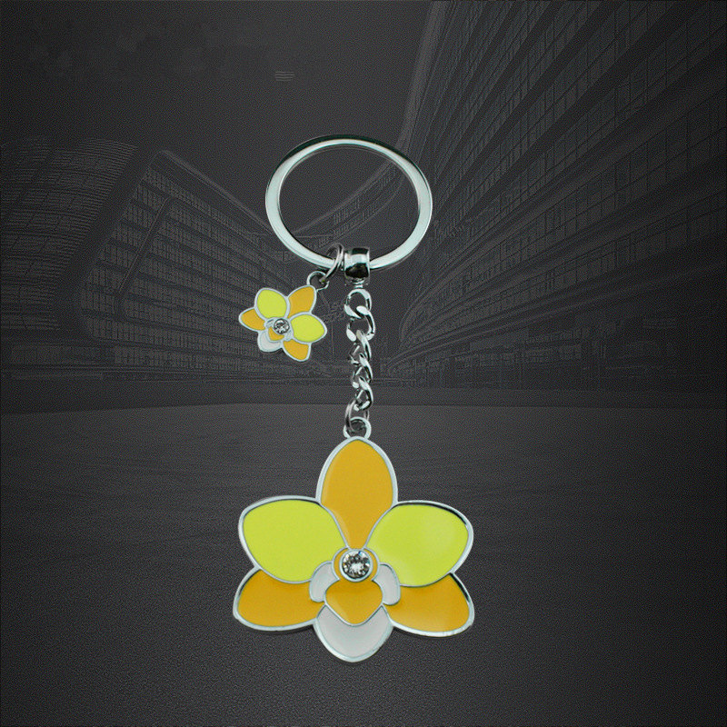 Chaveiro personalizado fabricante da chave da cola Epoxy da forma da flor da Zinco-Liga